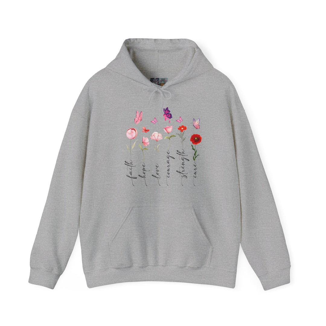 Hooded Sweatshirt Encouraging Faith, Hope, Cure for Cancer Patients