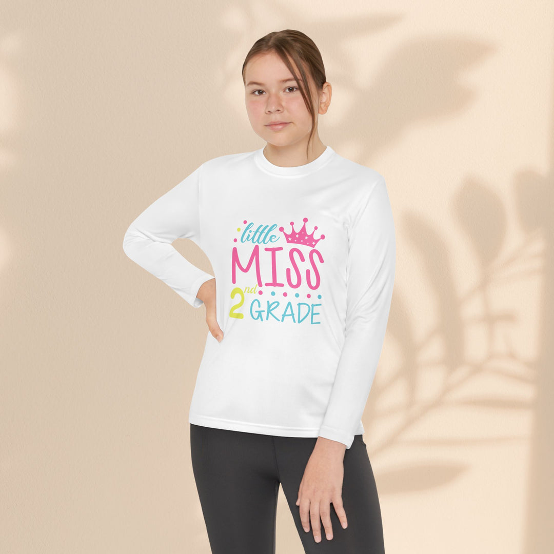 Youth Long Sleeve Birthday Tee, Kids' Birthday Shirt, Little Miss 2nd Grade Top, Tween Long Sleeve Shirt, Fun Celebration Apparel