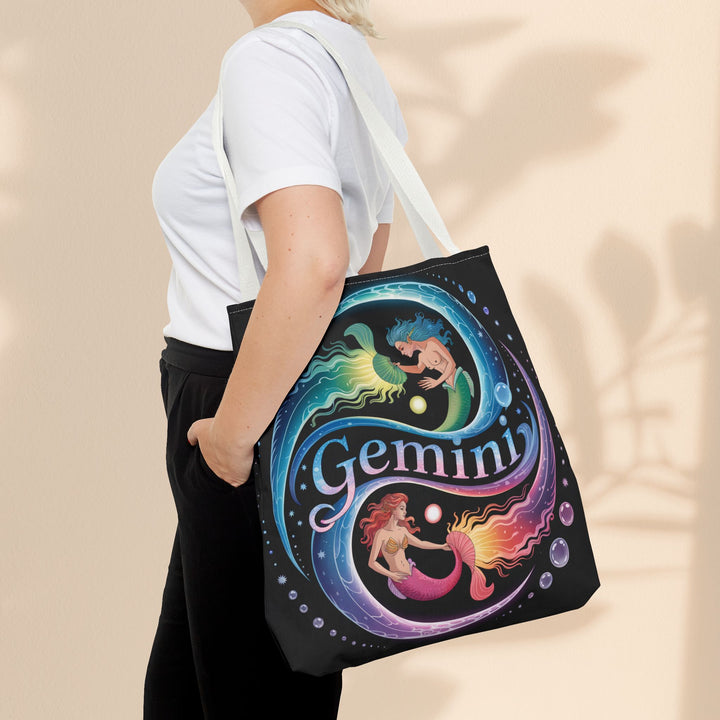 Gemini Zodiac Tote Bag - Colorful Astrology Bag, Gift for Astrology Lovers, AOP Tote for Geminis, Horoscope Design, Birthday Gift