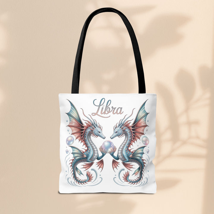 Libra Dragon Tote Bag, Zodiac Sign Tote, Astrological Gift, Fantasy Art Shopper, Unique Astrology Carryall