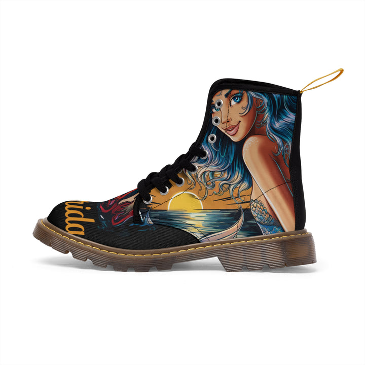 Women's Canvas Boots - Florida Mermaid