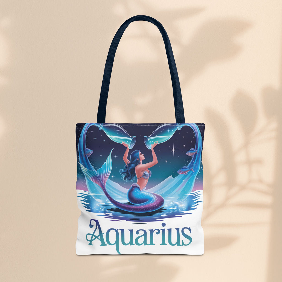 Aquarius Mermaid Tote Bag, Zodiac Gift, Astrology Tote, Women’s Bag, Beach Accessory, Stylish Carryall