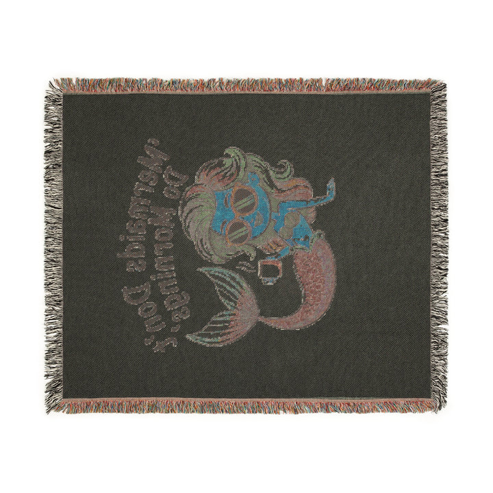 Mermaids Don’t Do Mornings Woven Blanket – Cozy Ocean-Inspired Throw, Gift for Mermaid Lovers