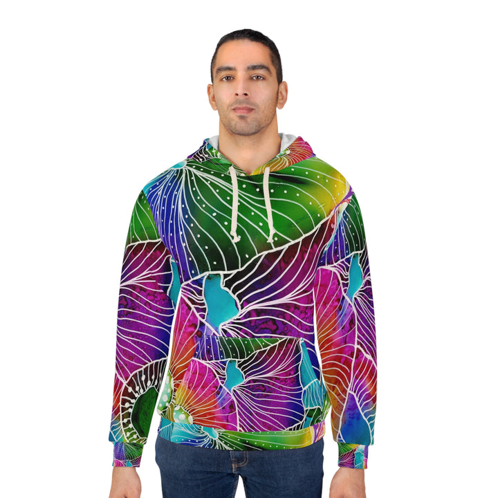 Vibrant Nature-Inspired Unisex Pullover Hoodie - Colorful Floral Design