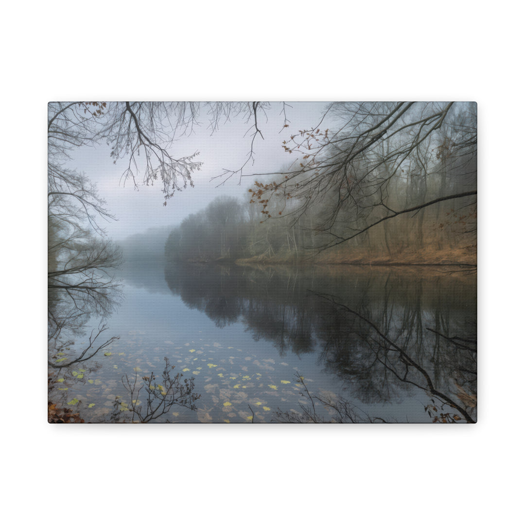 Foggy River Landscape Canvas Print – Nature Wall Art