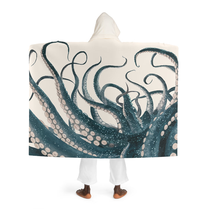 Hooded Sherpa Fleece Blanket - Octopus