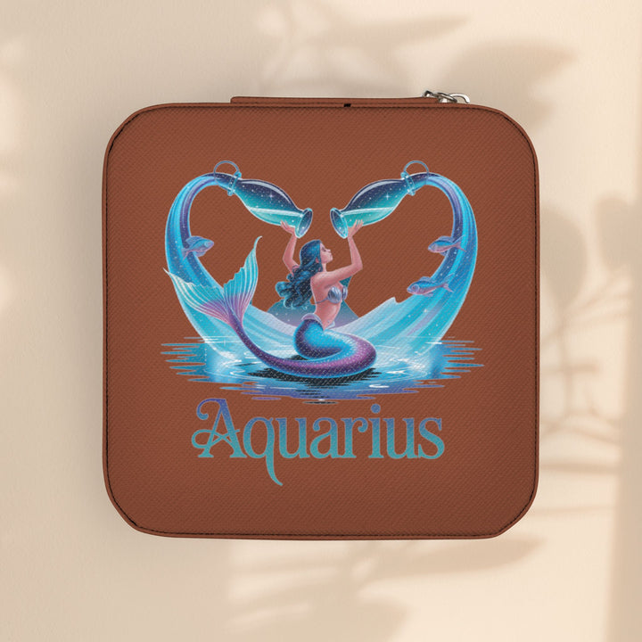 Aquarius Jewelry Travel Case — Compact Zodiac Travel Jewelry Organizer