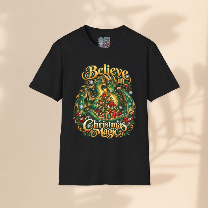 Believe in Christmas Magic T-Shirt – Festive Dragon Holiday Tee