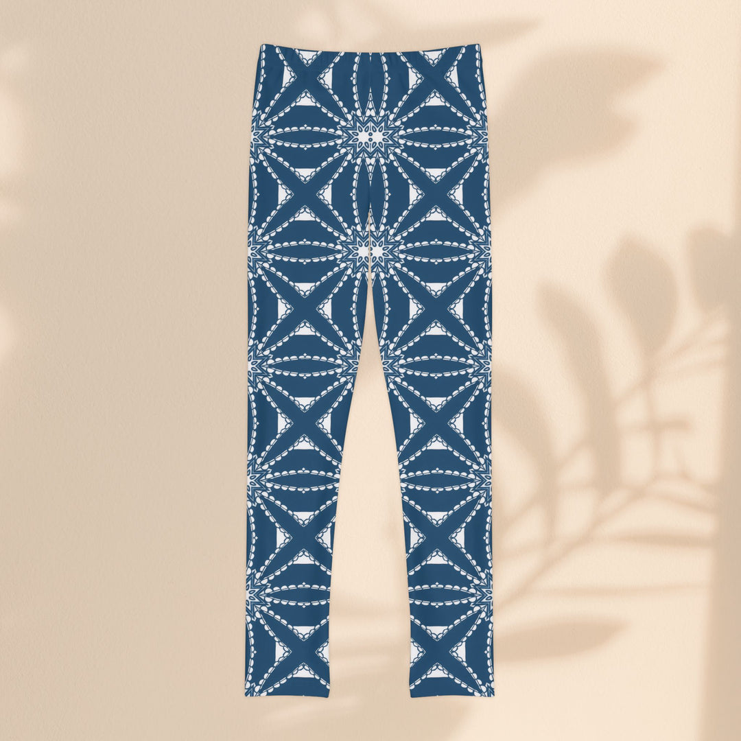 Youth Full-Length Leggings (AOP) - Blue White