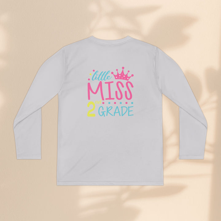 Youth Long Sleeve Birthday Tee, Kids' Birthday Shirt, Little Miss 2nd Grade Top, Tween Long Sleeve Shirt, Fun Celebration Apparel