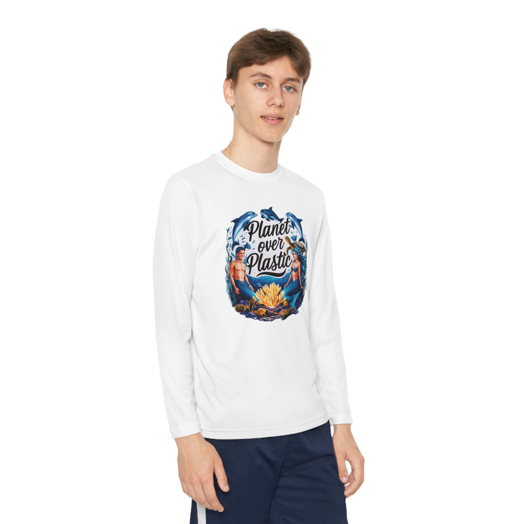 Youth Long Sleeve Competitor Tee - Planet Over Plastic