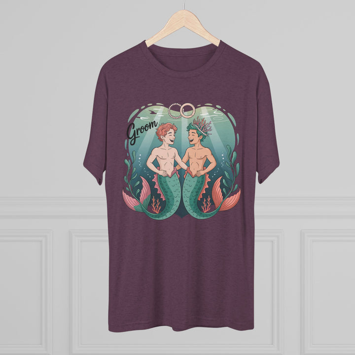 Merman Groom Tee, LGBTQ+ Pride Apparel, Wedding Gift, Unique Couple Shirt