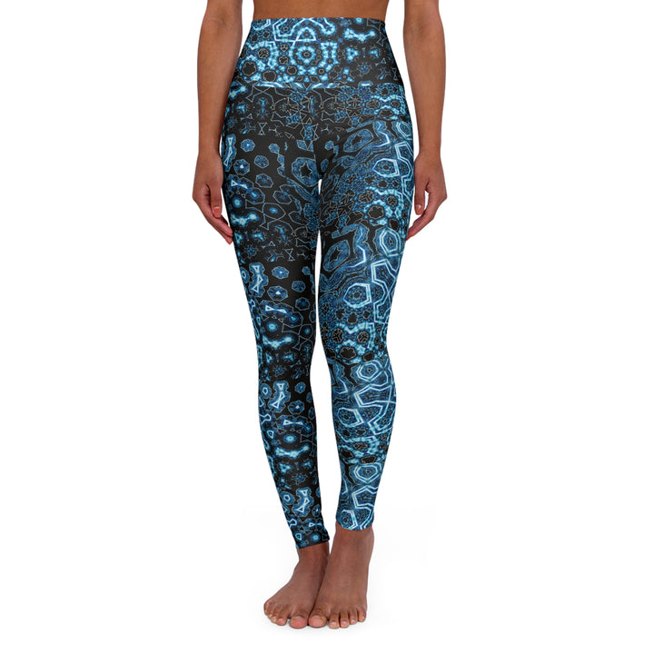 High Waisted Yoga Leggings - Shifting Blues