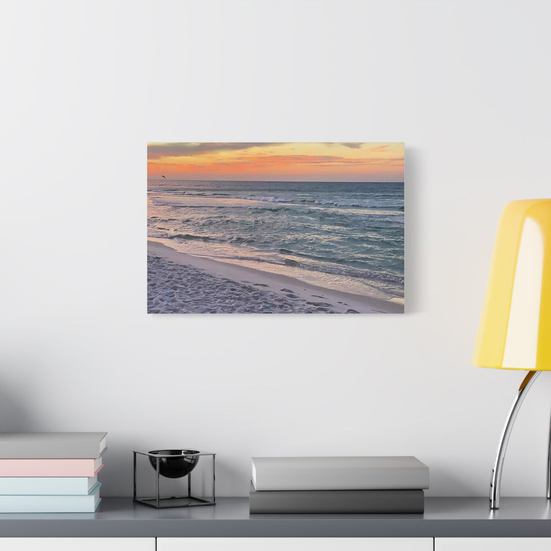 Sunset Beach Matte Stretched Canvas Wall Art