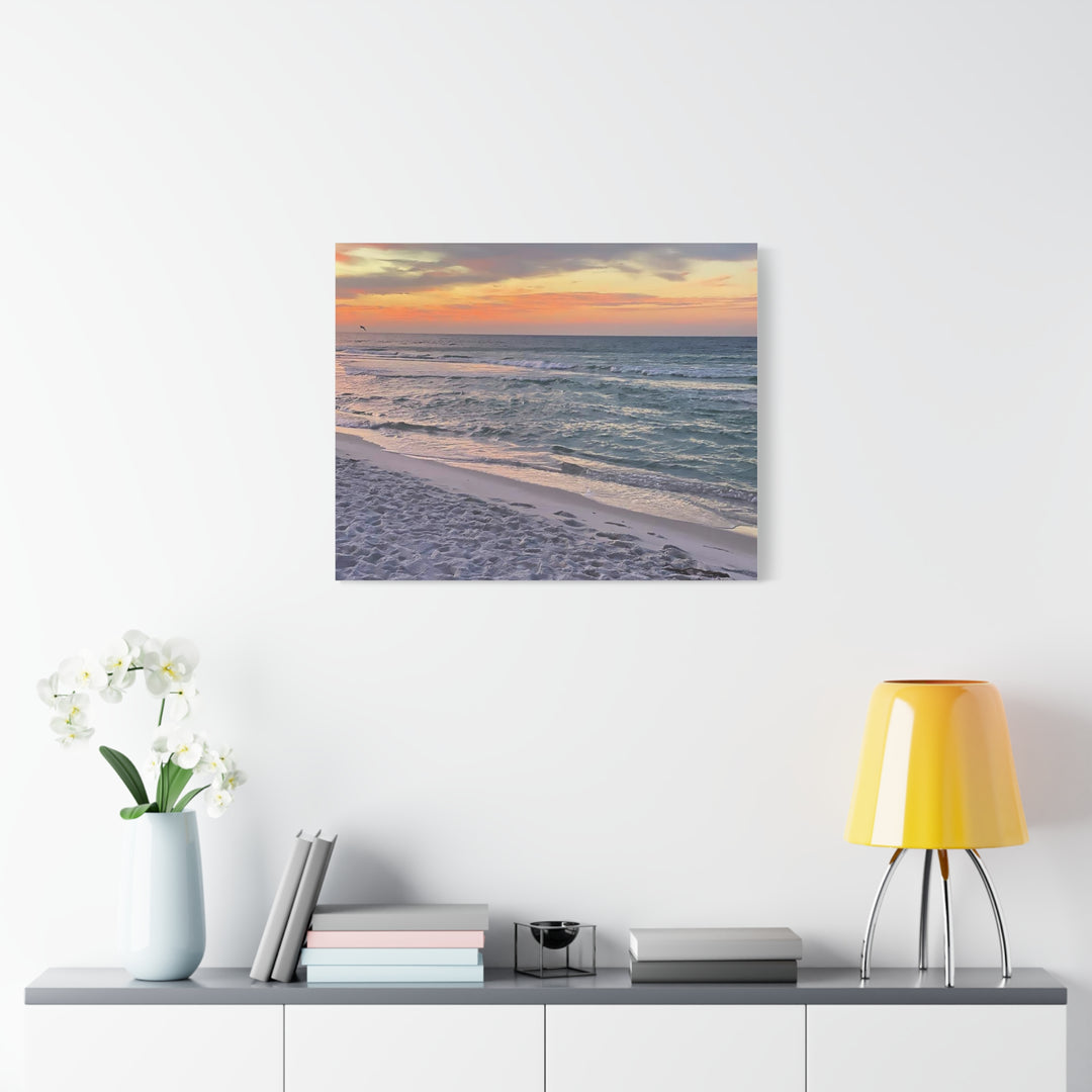 Sunset Beach Matte Stretched Canvas Wall Art