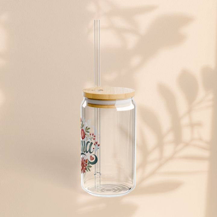 Floral Mama Sipper Glass - 16oz Eco-Friendly Drinkware