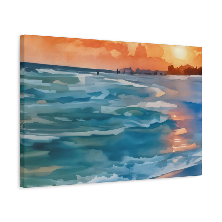 Coastal Sunset Canvas Art – Ocean and Beach Wall Décor