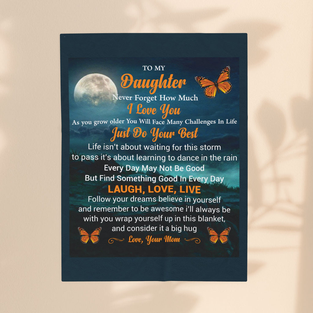 Velveteen Plush Blanket - Daughter Love Message