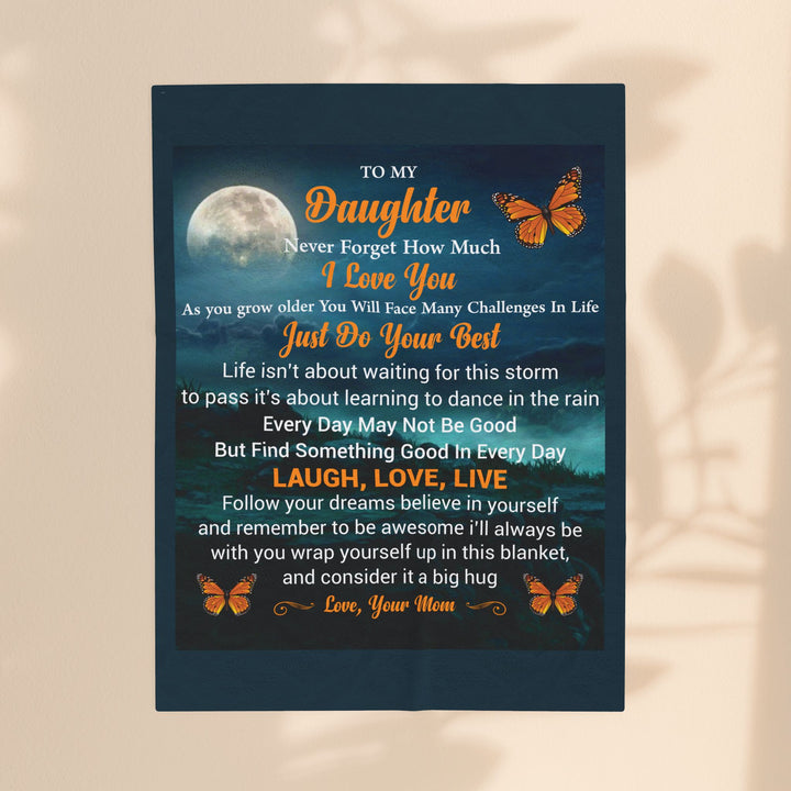 Velveteen Plush Blanket - Daughter Love Message