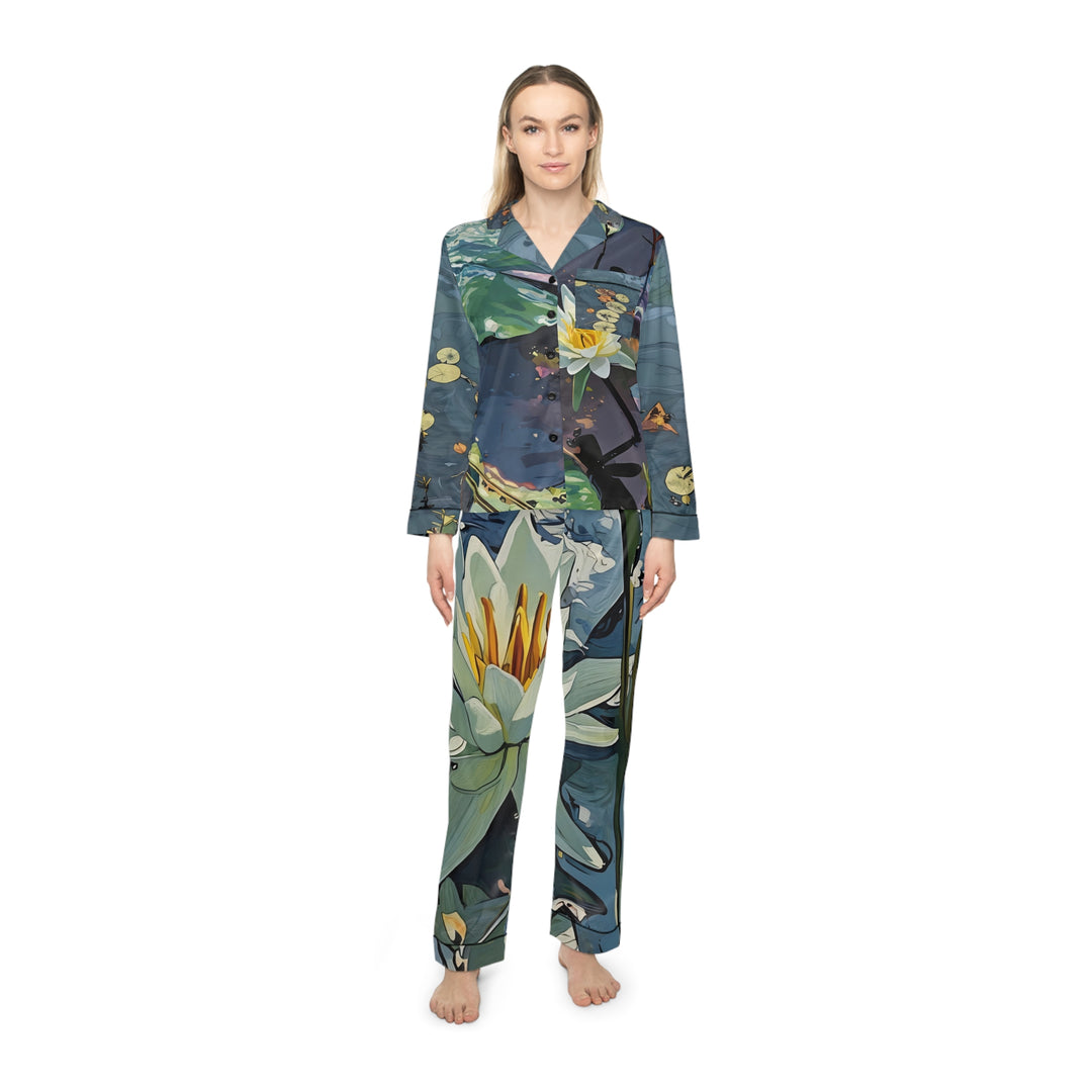Women's Satin Pajamas - Luxurious All-Over Print Sleepwear