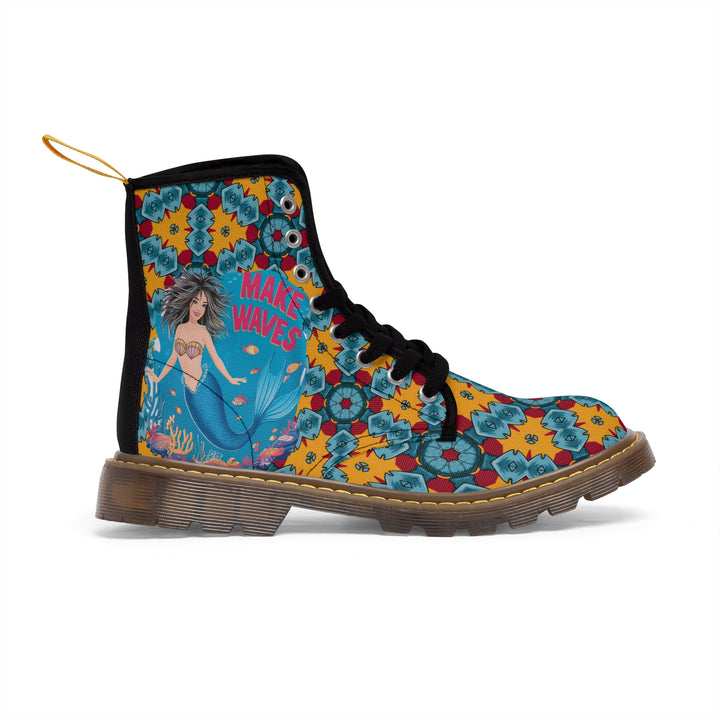 Women's Canvas Boots - Make Mermaid Waves