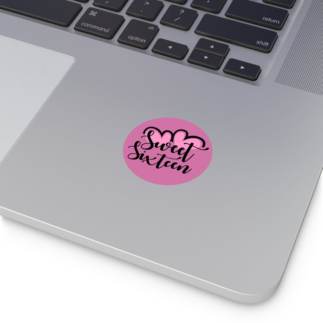 Sweet 16 Round Vinyl Stickers – Birthday Party Favors, Cute Décor & Personalized Celebration Labels