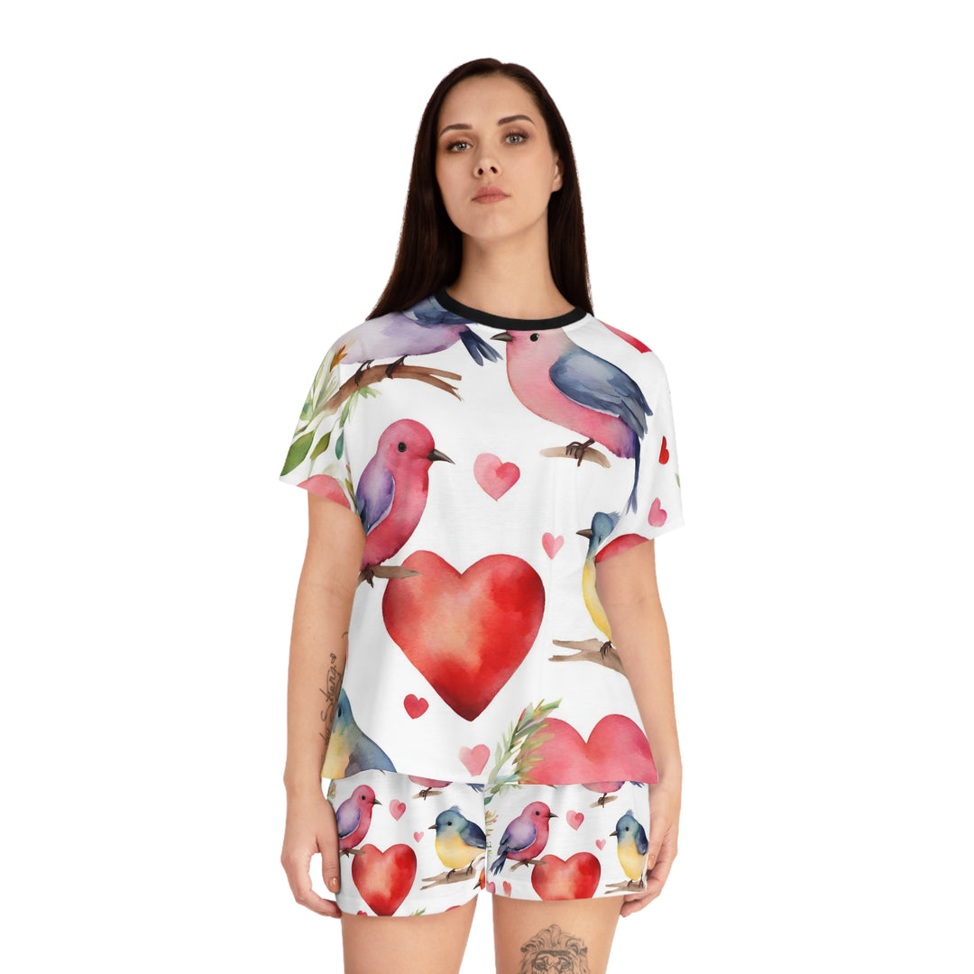 Women's Short Pajama Set - Love Birds