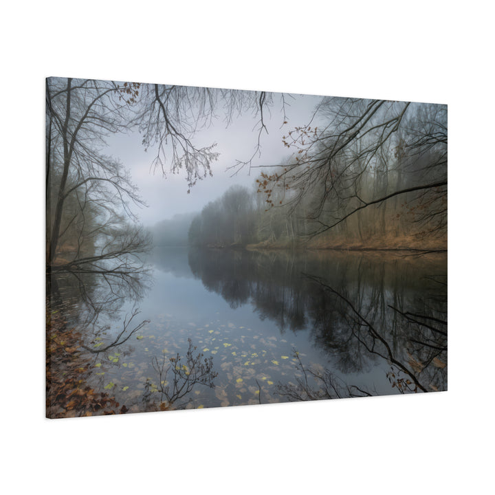 Foggy River Landscape Canvas Print – Nature Wall Art