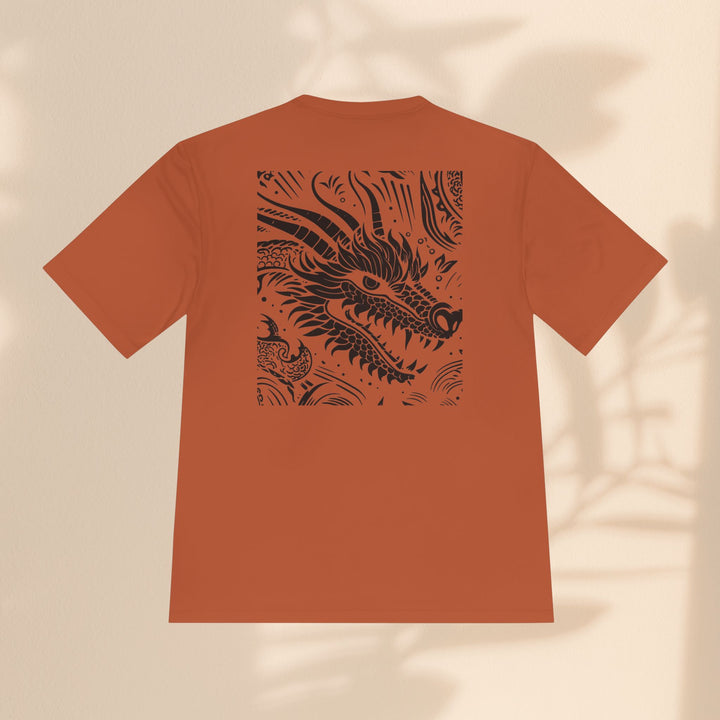 Unisex Moisture Wicking Tee - Dragon Black and White