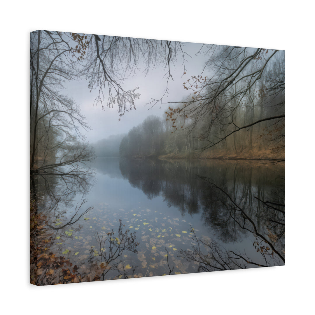 Foggy River Landscape Canvas Print – Nature Wall Art