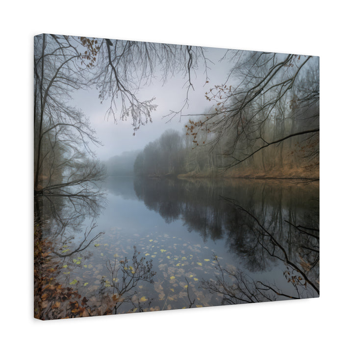 Foggy River Landscape Canvas Print – Nature Wall Art