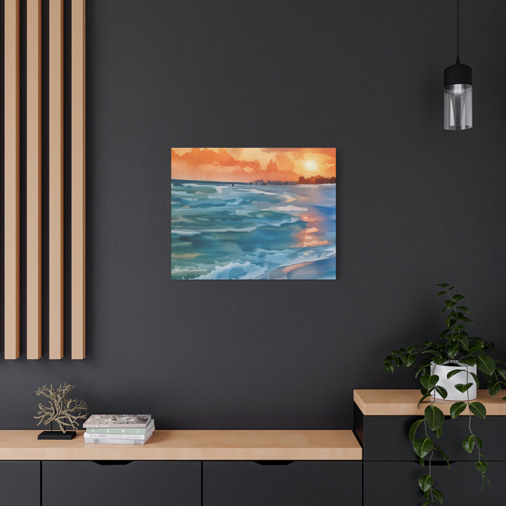 Coastal Sunset Canvas Art – Ocean and Beach Wall Décor