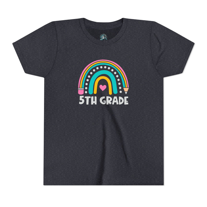 Rainbow 5th Grade Youth Tee, Back to School Shirt, Kids Birthday Gift, Elementary Student Apparel, Classroom Outfit, Fun Kids Wear