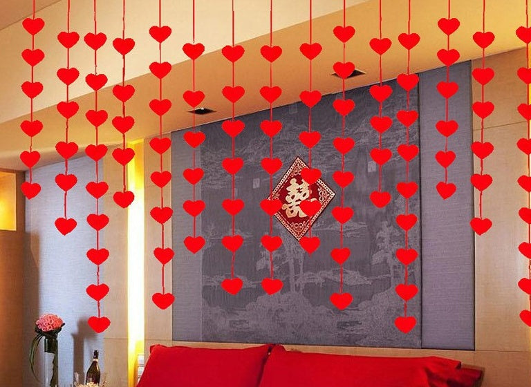 DIY Heart and Flower Hanging Curtain