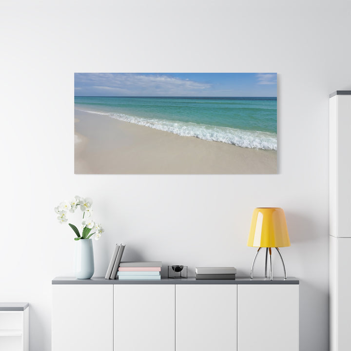 Beach Shoreline Matte Canvas Print – Tranquil Ocean Wall Art
