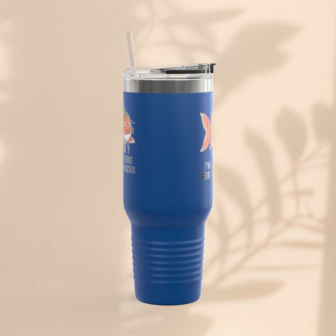 Funny Insulated Travel tumbler - 40oz, Snack Lover Gift, Fish Design Mug, Personalized Gifts for Him