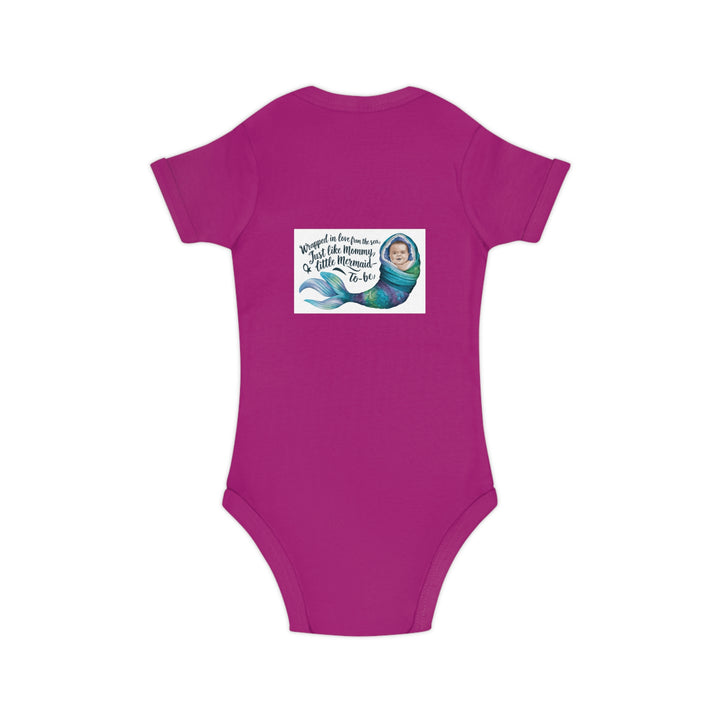 Combed Cotton Baby Bodysuit - Little Mermaid To Be