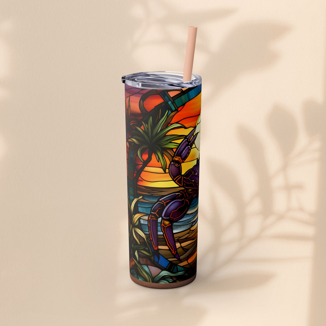 Skinny Tumbler with Straw, 20oz - Crabby