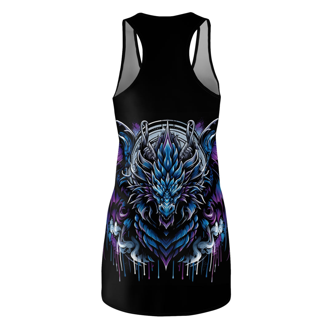 Women's Cut & Sew Racerback Dress (AOP) - Blue Electric Dragon