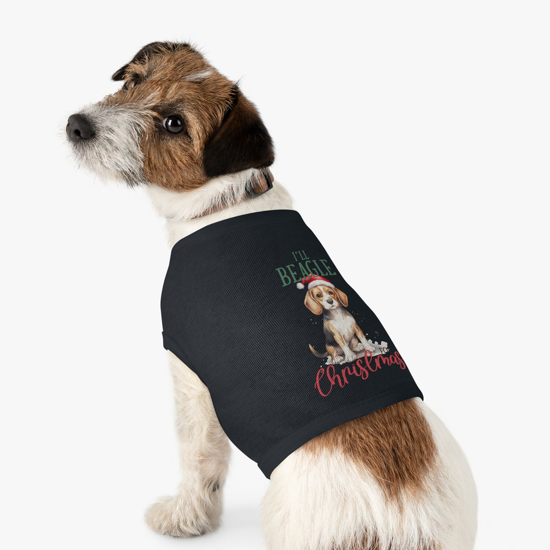 Festive Beagle Pet Tank Top - Holiday Dog Apparel - I'm Beagle for Christmas