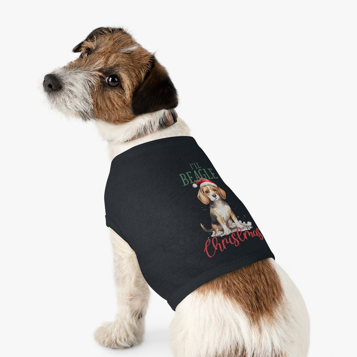 Festive Beagle Pet Tank Top - Holiday Dog Apparel - I'm Beagle for Christmas