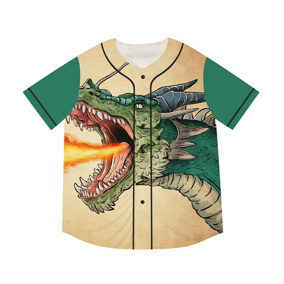 Men's Baseball Jersey - Fire Breathing Dragon