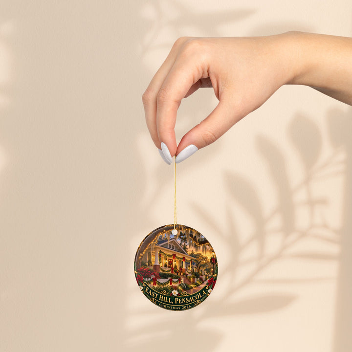 East Hill Pensacola Christmas 2026 Double-Sided Ceramic Ornament