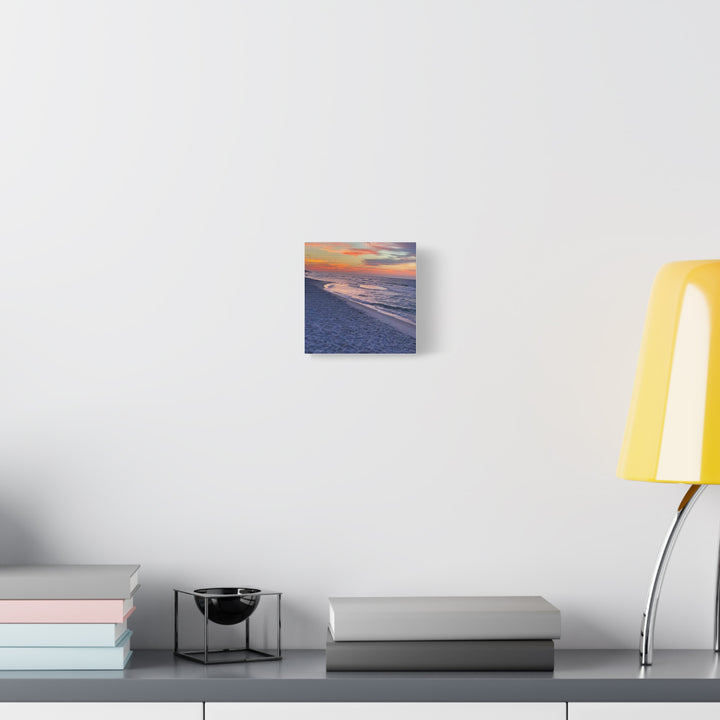 Sunset Beach Matte Stretched Canvas Print