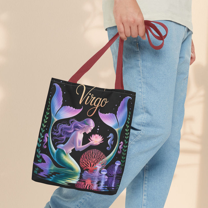 Virgo Mermaid Tote Bag, Virgo Gift, Zodiac Bag, Sea Creature Style, Ocean Lover Accessory, Birthday Present
