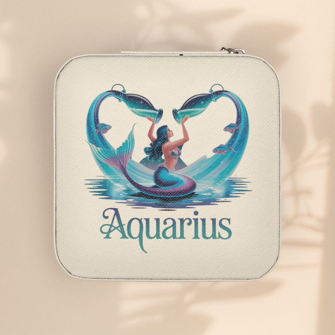 Aquarius Jewelry Travel Case — Compact Zodiac Travel Jewelry Organizer