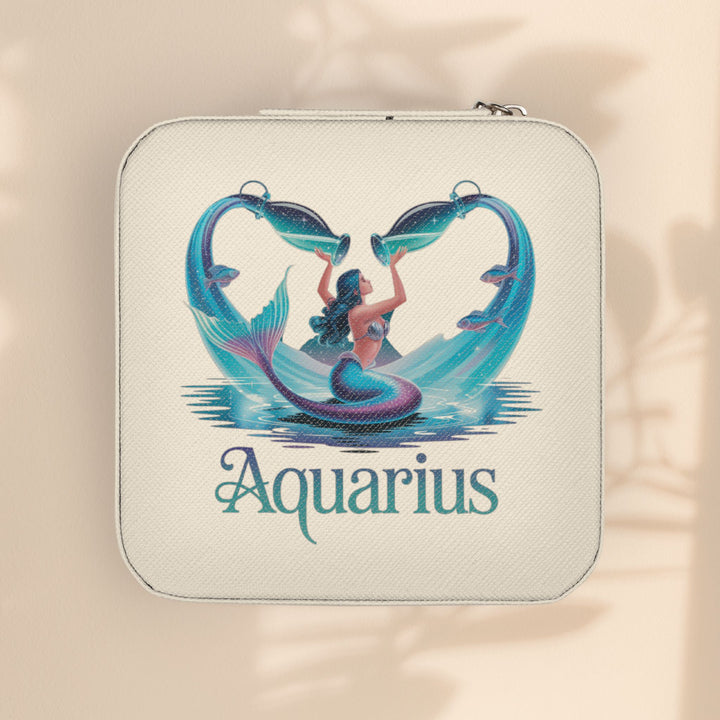 Aquarius Jewelry Travel Case — Compact Zodiac Travel Jewelry Organizer