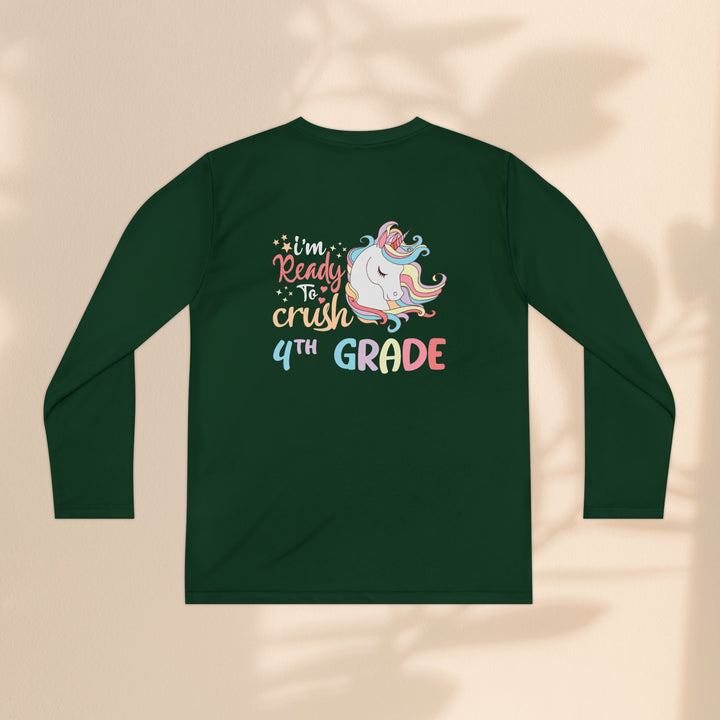 Unicorn Back-to-School Long Sleeve Tee, Youth T-Shirt, 4th Grade, Kids Apparel, Unicorn Lover Gift, Cute School Tee