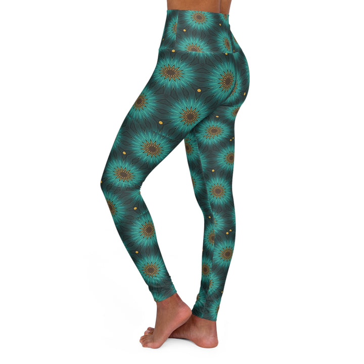 High Waisted Yoga Leggings - Forest Spirals