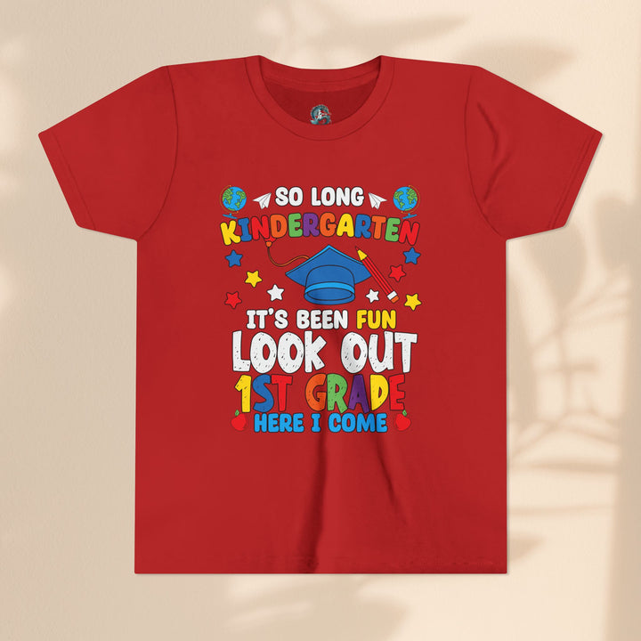 Look Out First Grade Here I Come T-Shirt - Graduation Celebration Tee, Kindergarten to 1st Grade Transition T-Shirt,
